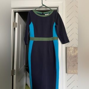 Boden Leah Ottoman Navy Blue Lagoon Sheath Dress